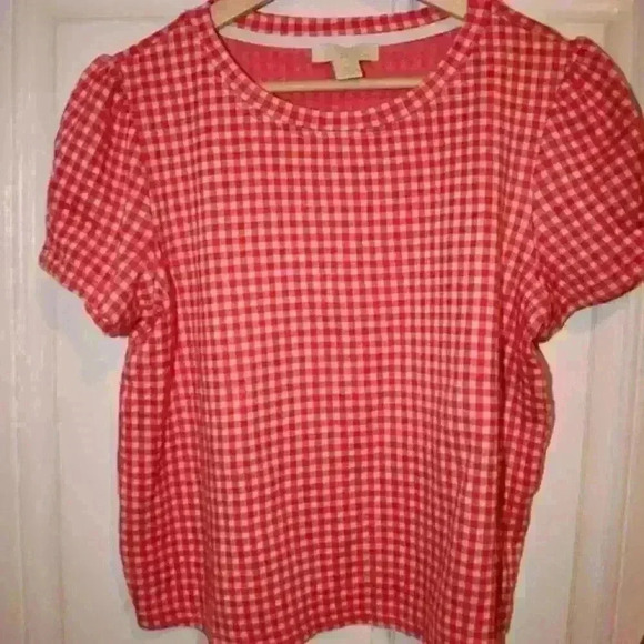 Festive Red & White Gingham Christmas Crop Top - XS Holiday Chic! - Picture 1 of 7